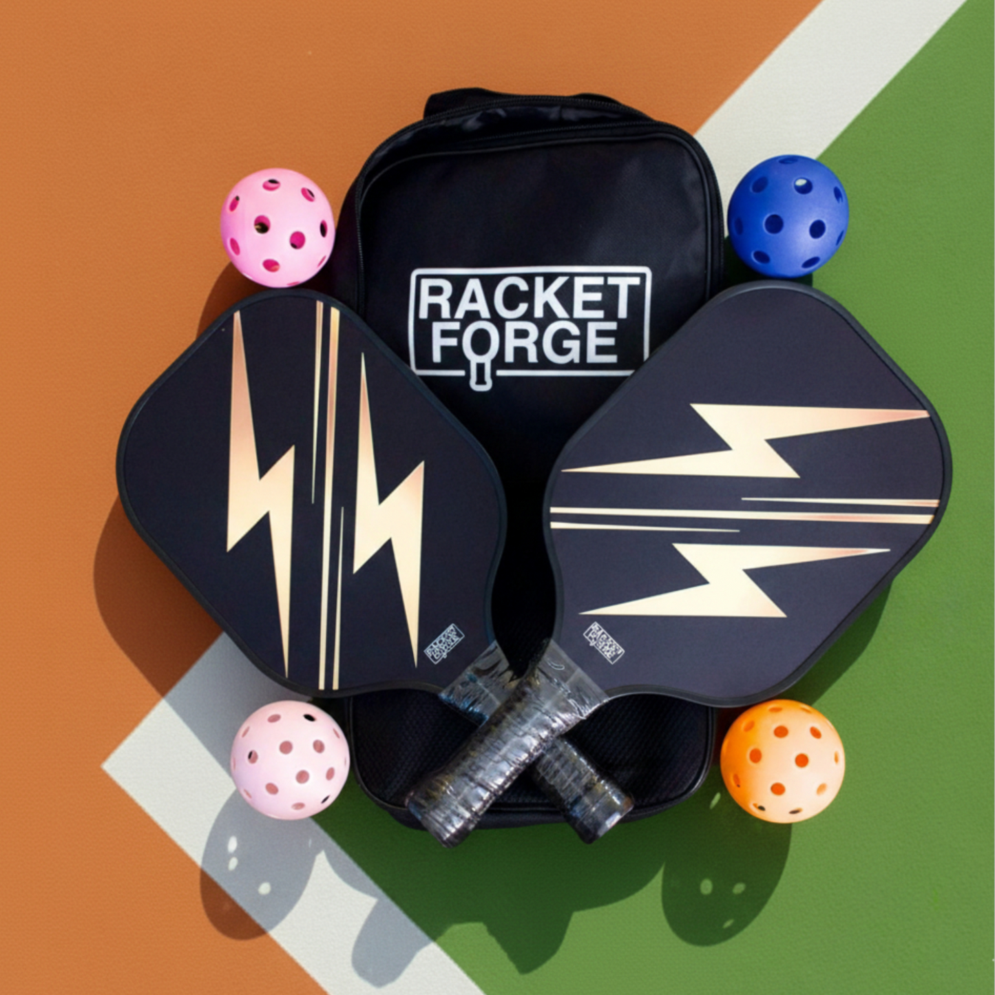 Thunder Strike Power Edition Bundle  Complete 2 Player Pickleball Kit